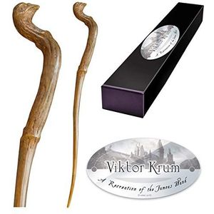 The Noble Collection - Viktor Krum Karakter Wand - 14 inch (35 cm) Tovenaar Wereldtoverstaf met naamplaatje - Harry Potter Film Set Movie Props Wands