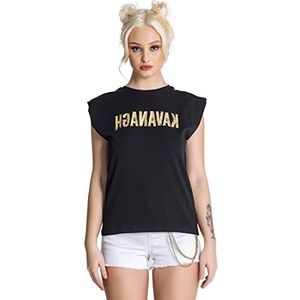 Gianni Kavanagh Black Reverse Top Dames T-Shirt, Zwart, M