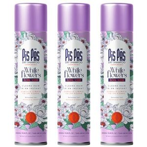 PisPás droogshampoo Pack White Flowers - 3-delige set voor fris en volumineus haar in een handomdraai, ideaal voor snel en dagelijks gebruik.