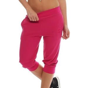 Gennadi Hoppe Barmuda 3/4 trainingsbroek voor dames, sportbroek, korte broek, sport, fitness, joggingbroek, shorts, roze (paars), XL