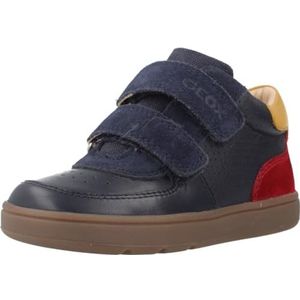 Geox - Biglia - Sneakers - Wit met Marineblauwe Details - Ademend en Flexibel