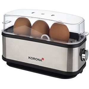 Korona 25304 Eierkoker | 1 tot 3 eieren | Enkel - Eierkoker | 210 Watt | Roestvrijstalen behuizing | Snoeropwinder