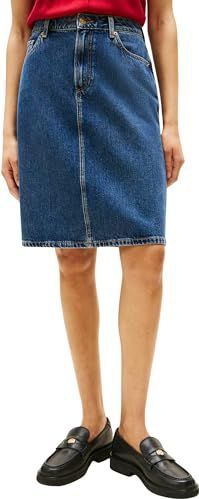 Tommy Hilfiger Rechte rok voor dames, Denim (Dee), 32W