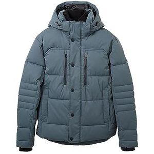 TOM TAILOR Winterjas voor heren met afneembare capuchon, 32506 - Dusty Dark Teal, XL
