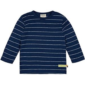 loud + proud Uniseks kinderstrepen met linnen, GOTS-gecertificeerd shirt, Ultramarijn, 146/152 cm