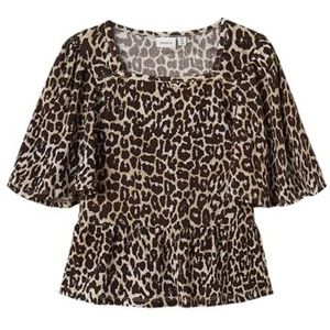 NAME IT Meisjes Nkflotta SS Top Box, Peyote, 116