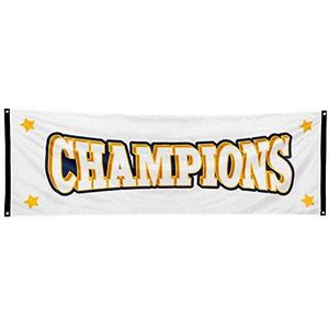Boland 44771 - Banner Champions, afmeting 74 x 220 cm, vlag van polyester, banner, finish, winnaar, prijsuitreiking, sportfestival, feest