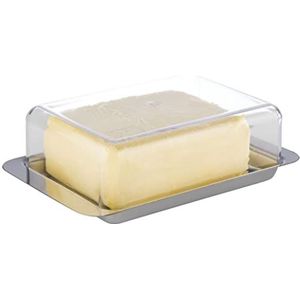 APS Fridge Butter Dish - hoogwaardige roestvrijstalen botervloot Made in Germany - duurzaam en niet roestend 16 x 9,5 x 5,5cm, niet vaatwasmachinebestendig