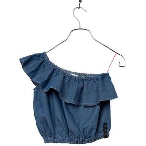 Replay Korte jeans voor meisjes, denim top blouse, 009, medium blue., 12 Jaar
