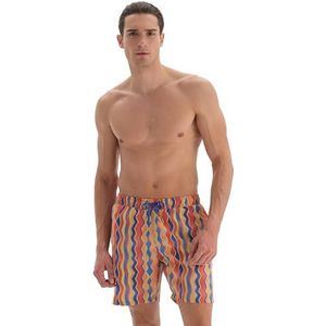Dagi Heren bedrukte zwemshorts, Blauw - Geel, M