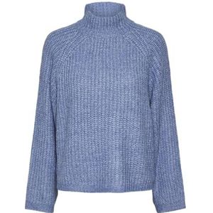 PIECES Dames Pcnell Ls High Neck Knit Noos Gebreide Trui, Hydrangea., M