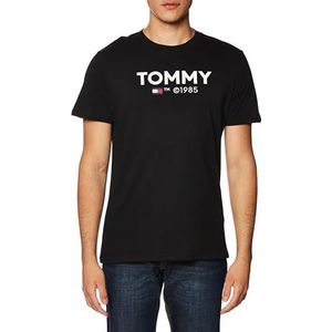 Tommy Jeans Heren TJM Slim Essential Tommy Tee S/S T-shirts, Zwart, XXL grote maten tall