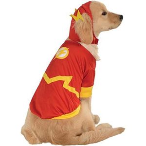 Rubie's Heren Officiële Rubie s DC Comic Flash Huisdier Hond Kostuum Super Hero Gift Size Klein, Veelkleurig, UK
