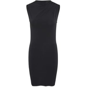 PIECES Pcmadison Sl Draped Dress Noos Bc Jurk voor dames, zwart, S