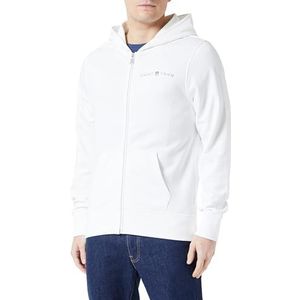 GANT Heren bedrukte grafische hoodie met volledige rits, Eggshell., M