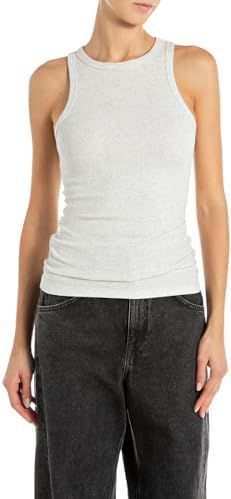 Replay - W3465.000.23946 - Mouwloos T-shirt - Licht Gemêleerd - Dameskleding