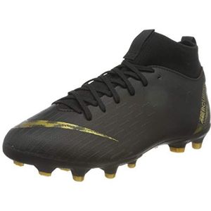 Nike Unisex Superfly 6 Academy Mg voetbalschoenen voor kinderen, Zwart Black Mtlc Vivid Gold 077, 35 EU