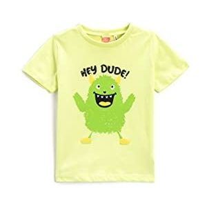 Koton Baybboys T-shirt met opdruk van katoen, met korte mouwen en ronde hals, groen (750), 6-9 Maanden