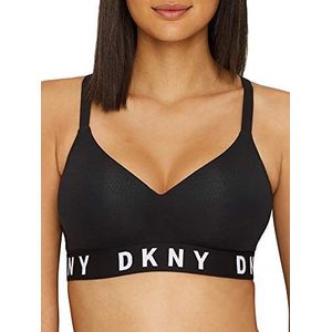 DKNY Dames Cozy Boyfriend Wirefree Pushup Bra Push-up beha, zwart/wit, XL