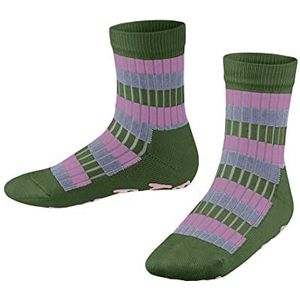 ESPRIT Unisex Kids Multi Stripe Rib huissokken katoen blauw rood vele andere kleuren versterkte huttensokken met patroon ademend noppendruk antislip duurzaam 1 paar, groen (Forest Green 7355), 27-30