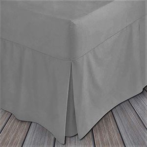 Linen Zone Egyptisch katoen 200 draad geplooid getailleerd valance laken, grijs - Super King