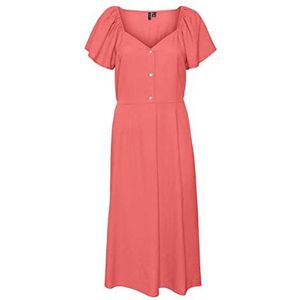 VERO MODA VMMYMILO midi-jurk voor dames, Georgia Peach, S