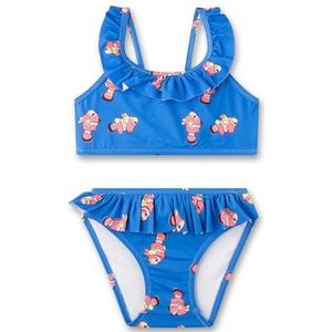 Sanetta Meisjesbikini blauwe clownvis | Comfortabele en soepele bikini gemaakt van gerecycled polyester mix voor meisjes. Badmode voor kinderen, blauw, 92