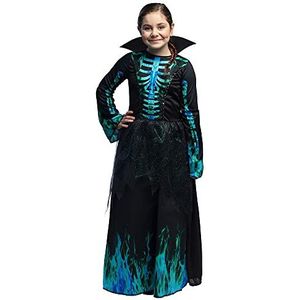 Boland - Kinderkostuum skelet Azura, lange jurk met kraag, skelet, verkleedpartij, Halloween, carnaval, themafeest