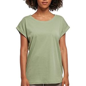 Build Your Brand Dames T-shirt Ladies Extended Shoulder Tee, bovenstuk voor vrouwen met overgesneden schouders verkrijgbaar in vele kleuren, maten XS - 5XL, softsalvia, L
