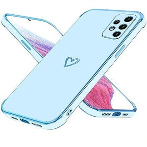 Samsung Galaxy A53 5G hoes, schattig hartpatroon, meisjes plating, telefoonhoes, zachte TPU-siliconen hoes, slanke telefoonhoes, schokbestendige telefoonhoes (blauw)