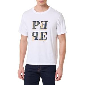 Pepe Jeans Heren M Season Logo IV T-shirt, wit (wit), M, wit(wit), M