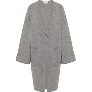 LEOMIA Dames open gebreide cardigan 25825349-LE02, grijs melange, XS/S, grijs melange, XS/S