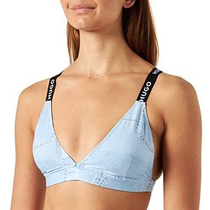 HUGO Dames 90's Denim Bralette Bikini_Topbralet, Open Blue460, XS, Open Blue460, XS