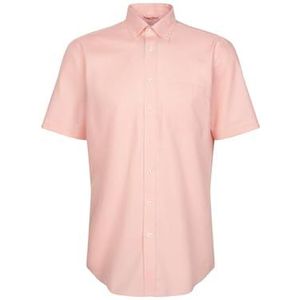 Seidensticker - Businessoverhemd - Oranje - Regular 1/2 Button-down Kraag Structuur