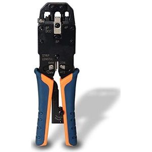 AISENS A142 – 0311 – Nietang ratelkrimptang RJ10/RJ11/RJ12/RJ45, zwart