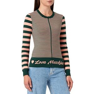 Love Moschino Damesjas met ritssluiting en blended Wool, rood/groen, 38