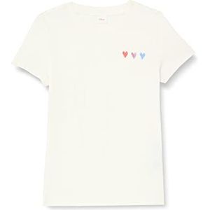 s.Oliver Junior Girl's T-shirt, korte mouwen, wit, 92/98, wit, 92/98 cm