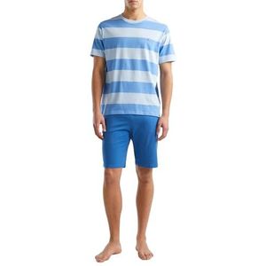 United Colors of Benetton Pig(T-shirt + short) 3ERS4P025 pyjama-set, meerkleurig 902, L heren, meerkleurig 902, L