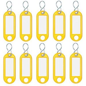 Wedo 262103400 sleutelhanger kunststof (verwisselbare etiketten) 10 stuks Met S-haak geel