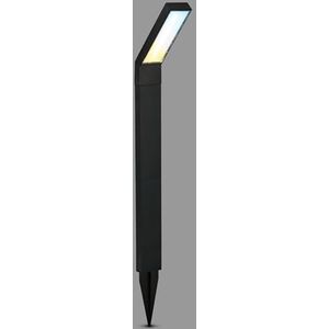 BRILONER - Solarlamp voor buiten met schemersensor, spatwaterbescherming, instelbaar van warmwit naar koelwit, buitenlamp, staande lamp, padverlichting, meerpaalverlichting, 66x50x12,5 cm, zwart