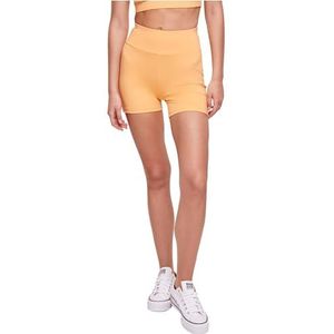 Urban Classics Korte damesshort van gerecycled materiaal, gerecycled, high waist cycle, hot pants, maten XS - 5XL, Paleoranje, 3XL