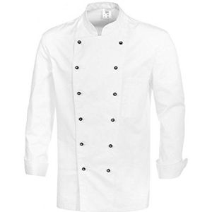 BP Gourmet 1500-130-21 kookjas (knopen niet inbegrepen) - lange mouwen - slanke pasvorm - maat: 94 - kleur: wit
