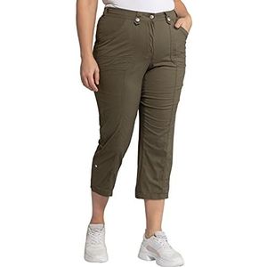 Ulla Popken Damesbroek, Kaki, 32W / 32L