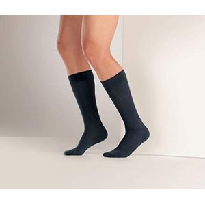 Sanyleg Uniseks kniekousen van katoen met gegradueerde compressie, hoge compressiegraad, kleur donkerblauw, maat XXL