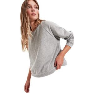 Trendyol Katoen & polyester Sweatshirt - Grijs - Regular M Grijs, Grijs, M