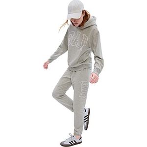 GAP Oversized fleece joggingbroek met logo voor dames, Licht Heather Grijs, M
