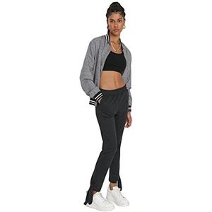 Trendyol Vrouwen Normale Taille Elastische Manchet Jogger Joggingbroek, Antraciet, S