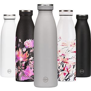 B2DO for GH Drinkfles, roestvrij staal, 750 ml, rookgrijs, herbruikbare vacuüm metalen thermoskan, geïsoleerde thermosfles voor sport, kantoor,outdoor,Kerstgeschenk voor mannen en vrouwen