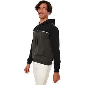 Trendyol Heren Black Male Regular Fit Sweatshirt, S