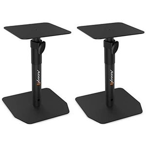 Audibax Neo STM-20 Bureauhouder voor studiomonitor, in hoogte verstelbaar van 30 tot 37 cm, robuuste stalen basis, universele compatibiliteit met hifi-luidsprekers